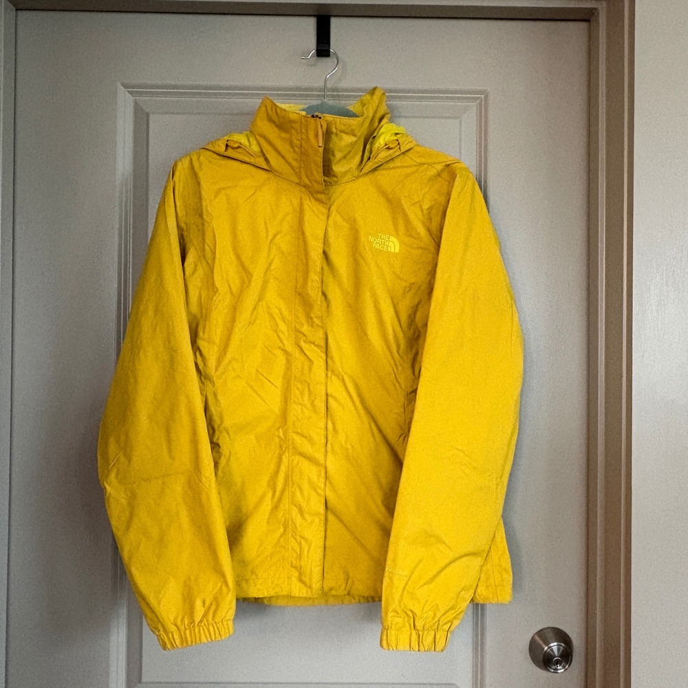 The North Face Resolve Rain Jacket Waterproof DryVent Yellow Womens Small